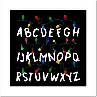 Alphabet ABCs Learning Stranger Lights Boys Girls Xmas Gift Posters and Art